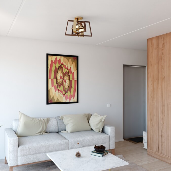 Cascadia Dunning 2-Light Satin Brass Semi mount light - Image 4