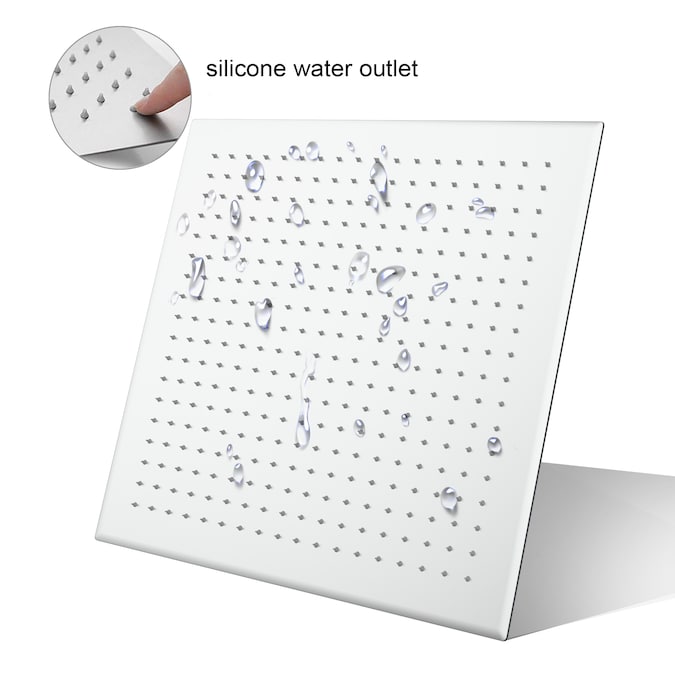 WELLFOR Brushed Nickel 16-in Square Fixed Rain 2.5-GPM (9.5-LPM) - Image 3