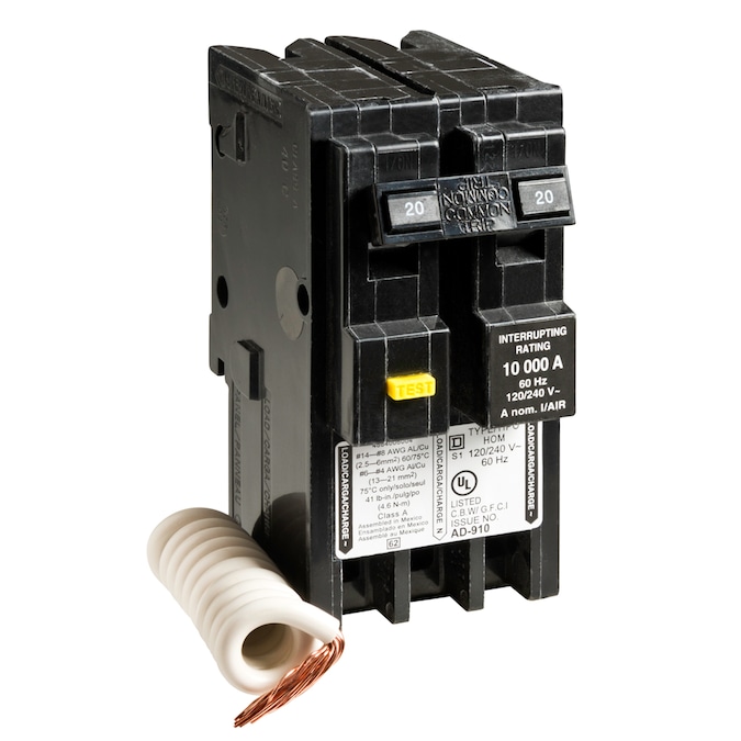 Square D Homeline 20-amp 2-Pole GFCI Circuit Breaker