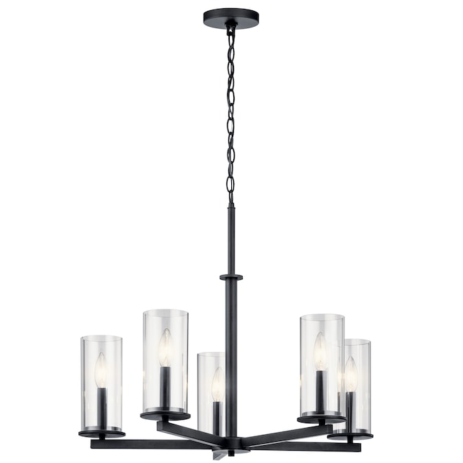 Kichler Crosby 5-Light Black Modern/Contemporary Dry rated Chandelier