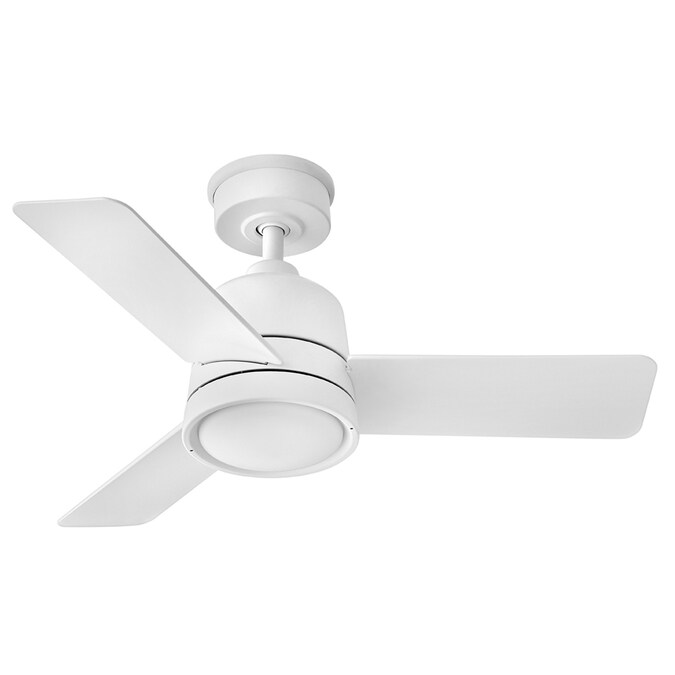 Hinkley Chet 36-in Matte White LED Indoor/Outdoor Smart Ceiling Fan with Light and Remote (3-Blade)