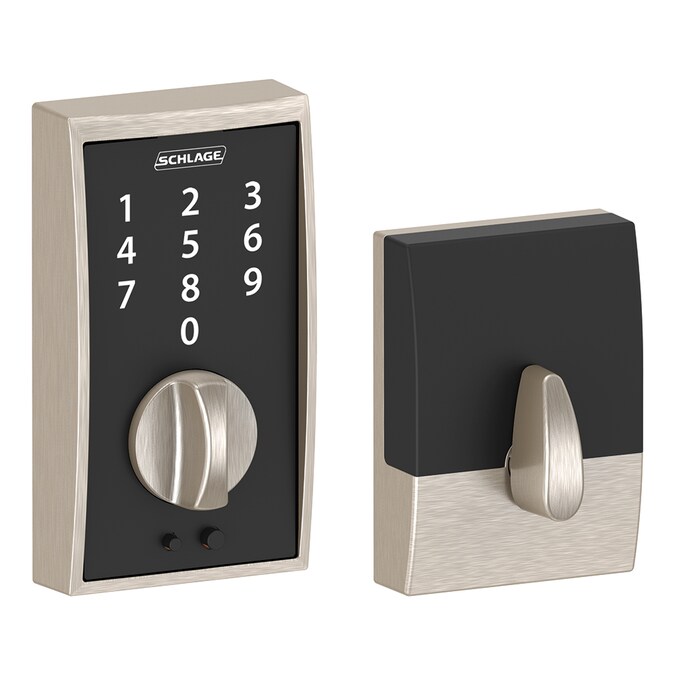 Schlage Touch Century Satin Nickel Electronic Deadbolt Touchscreen Keypad