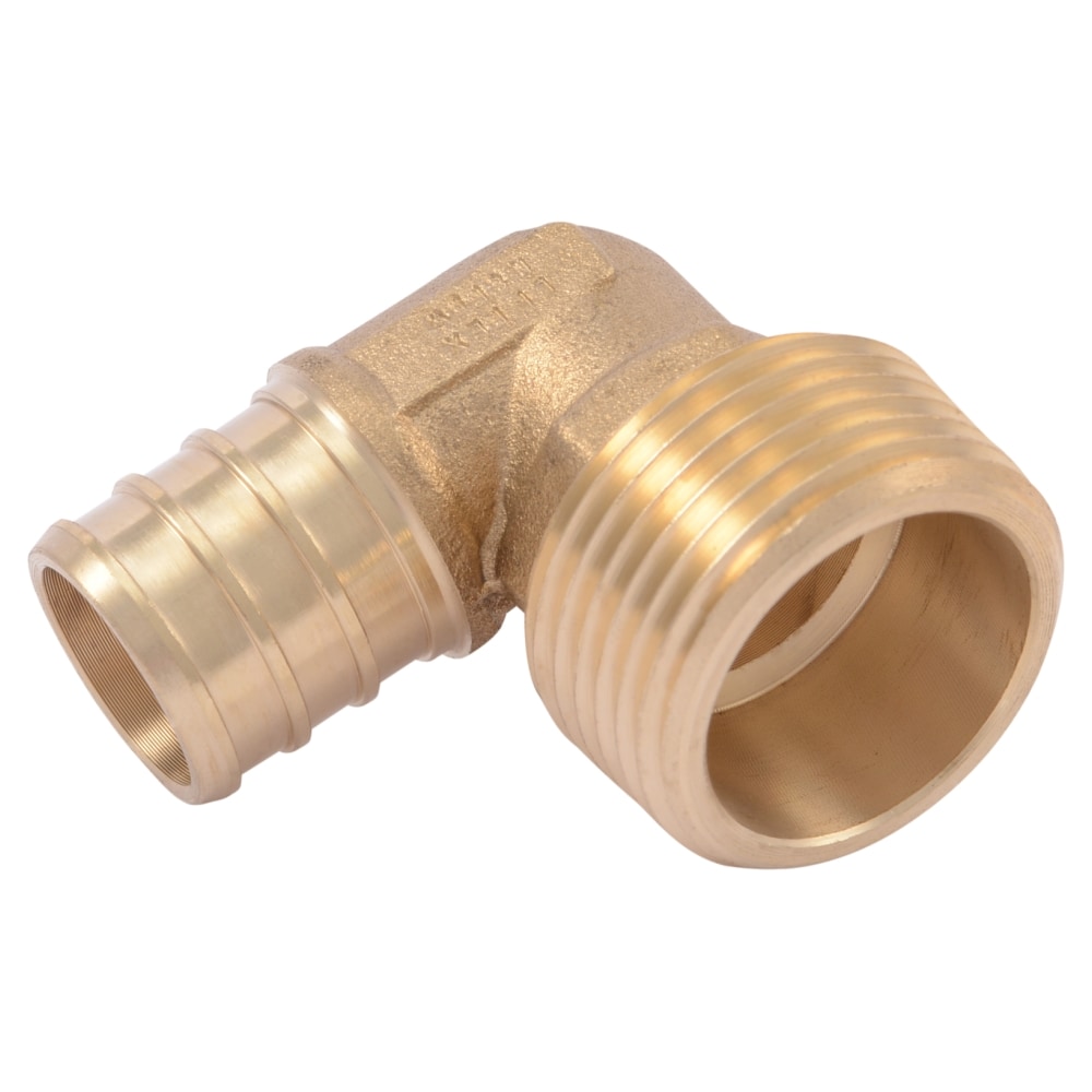 3/4-in PEX Crimp x 3/4-in MNPT Brass 90-Degree Elbow (25-Pack)