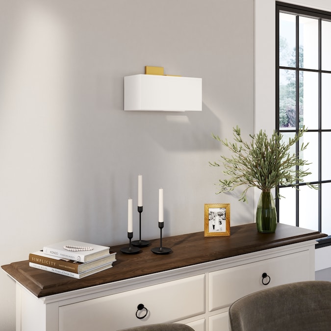 George Kovacs 16-in W 2-Light Satin Gold Modern/Contemporary Incandescent Wall Sconce - Image 2