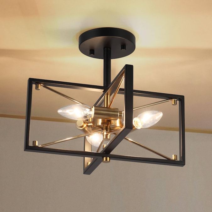 ZEVNI Byran 3-Light Satin Black LED Semi mount light