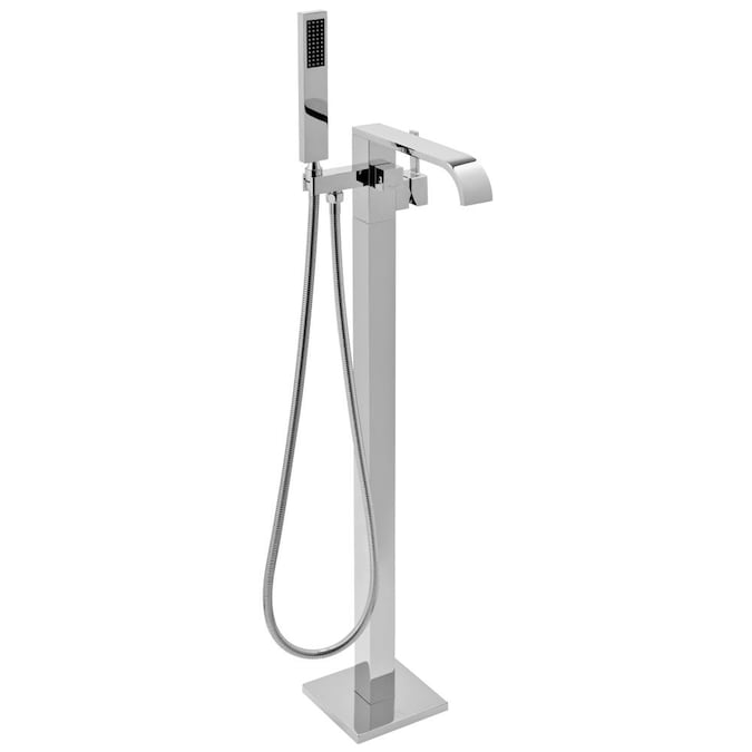 AKDY Chrome 1-handle Freestanding Low-arc Bathtub Faucet with Hand Shower (Valve Included)