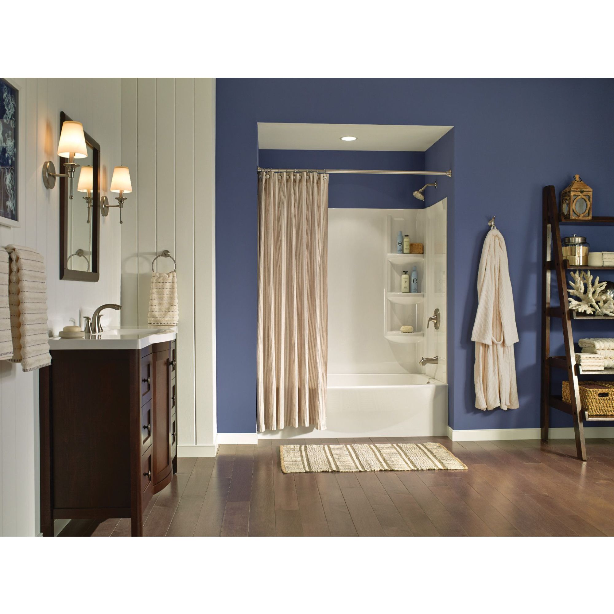 Spot Resist Brushed Nickel 1-handle Multi-function 4-Inches Round Bathtub and shower Faucet with Valve - Image 2