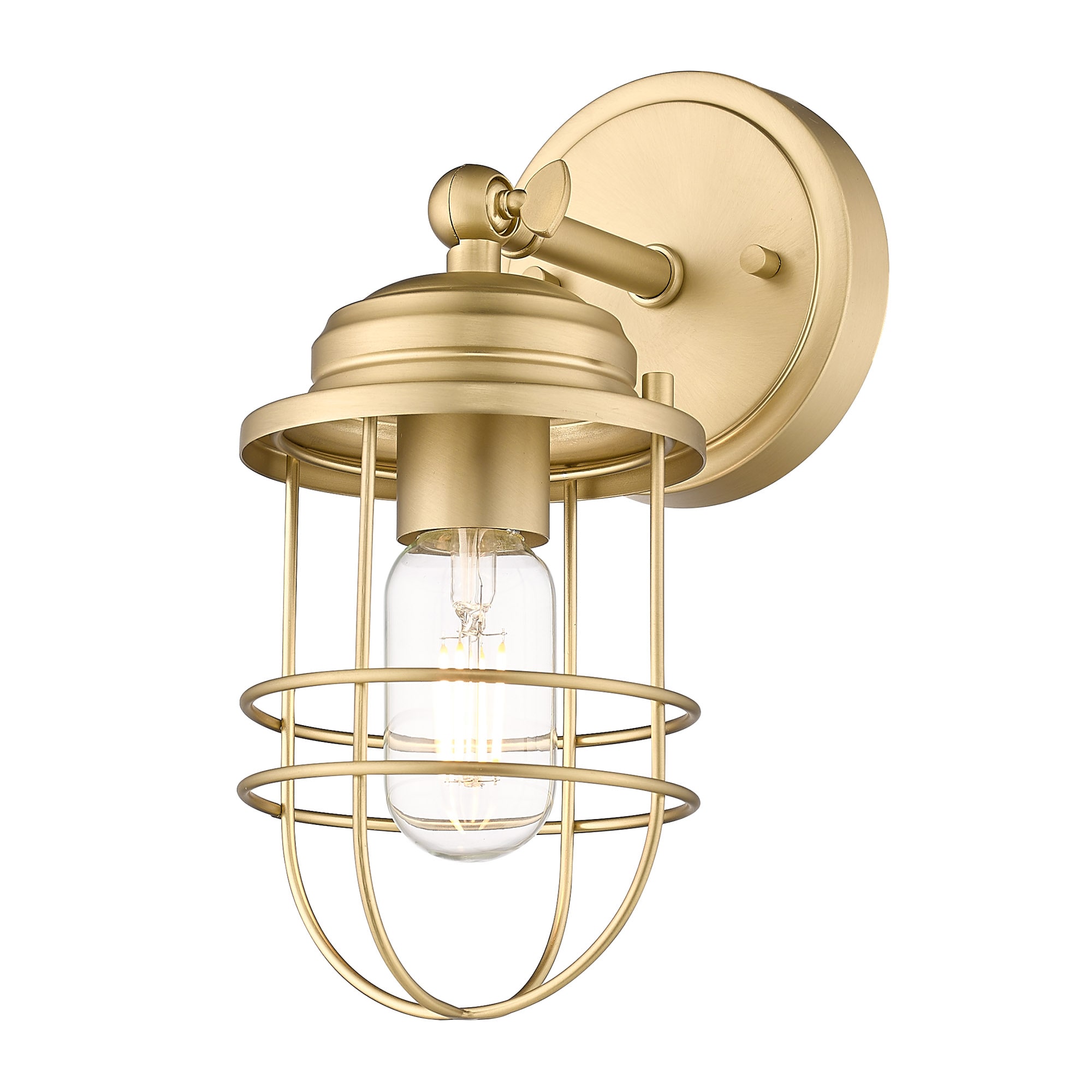 Seaport 4.63-in W 1 -Light Brushed Bronze Industrial Wall Sconce