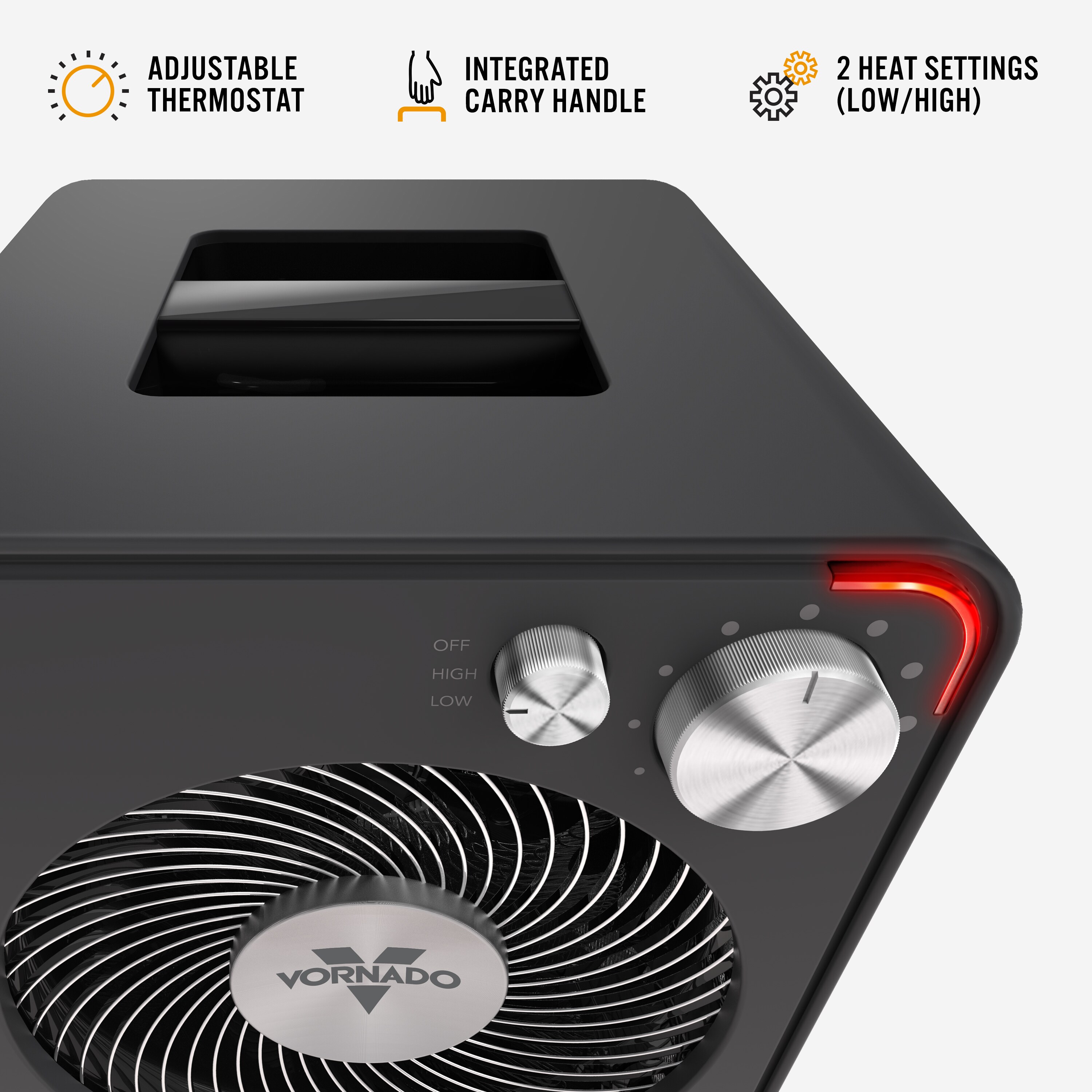 Up to 1500-Watt Fan Utility Indoor Electric Space Heater with Thermostat - Image 6