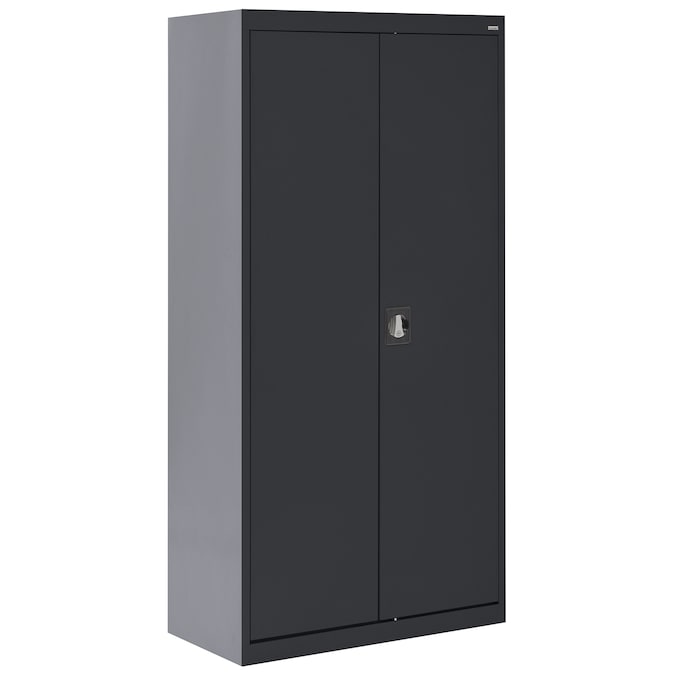 Sandusky 36-in W x 72-in H x 18-in D Freestanding Steel Garage Cabinet in Black