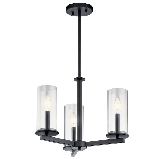 Kichler Crosby 3-Light Black Modern/Contemporary Dry rated Chandelier