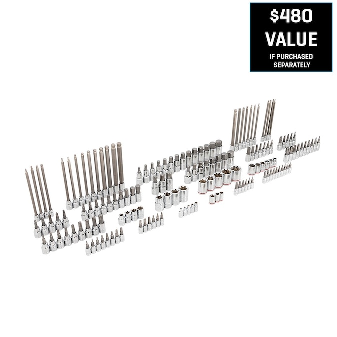 Kobalt 153-Piece 1/2-in; 3/8-in; 1/4-in Drive Set Hex/Phillips/Slotted/Square/Torx/Tr Torx Bit Driver Socket Set