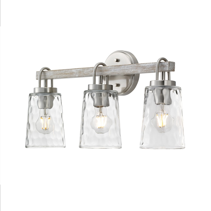 Progress Lighting Tiana 22.87-in 3-Light Brushed Nickel Coastal Vanity Light