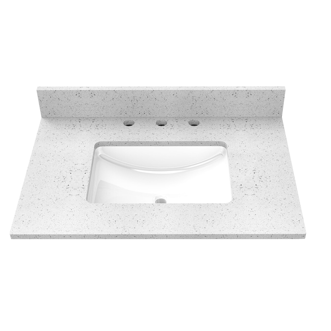 Winette 31-in x 22-in Pepper White Undermount Single Sink 3-Hole Bathroom Vanity Top
