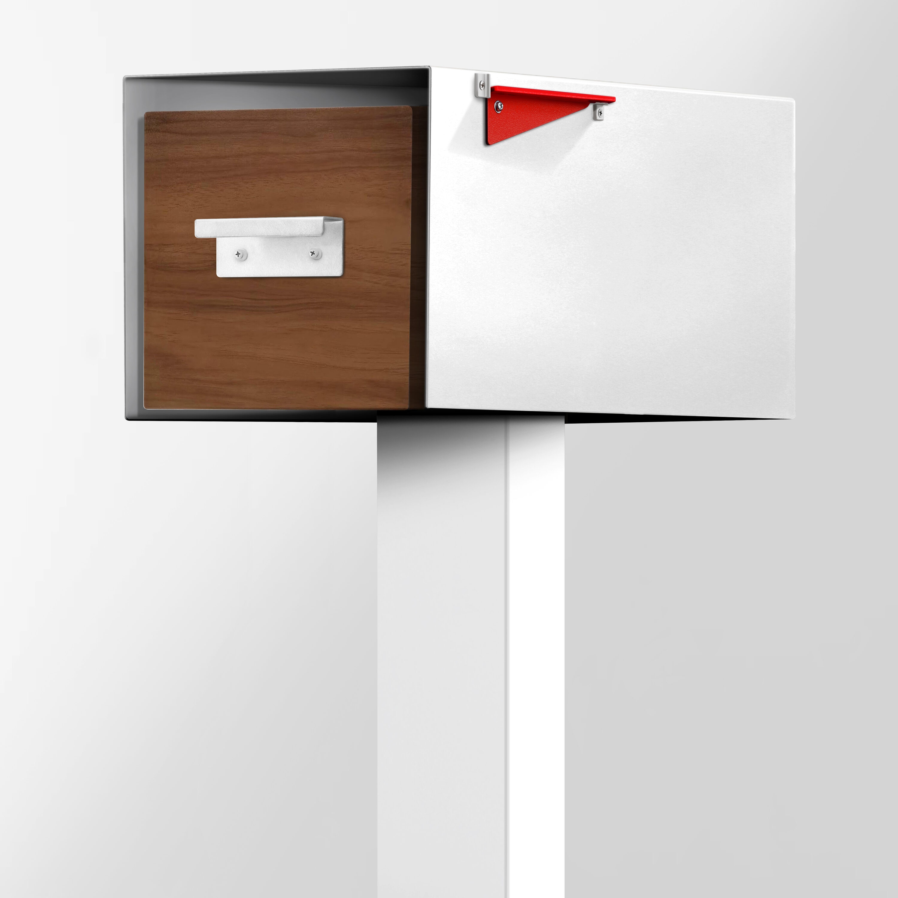 Post-Mounted Mailboxes 4 x 4 White Steel - Image 4
