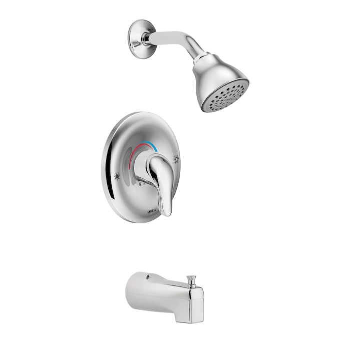 Moen Chateau Chrome 1-handle Single Function Round Bathtub and Shower Faucet Valve Included