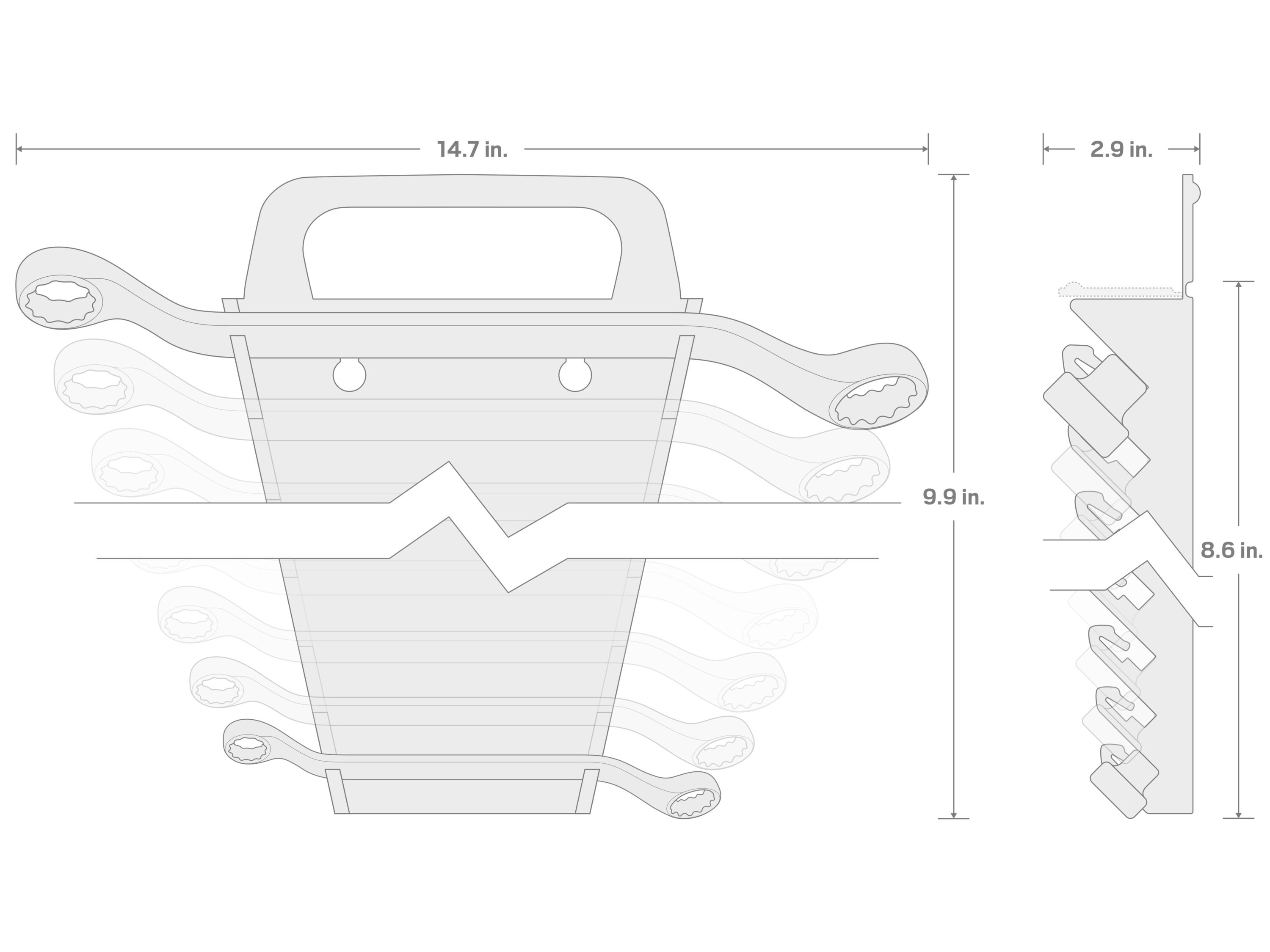 8 -Piece Set Standard (SAE) Offset Box end Wrench Includes Hard Case - Image 10