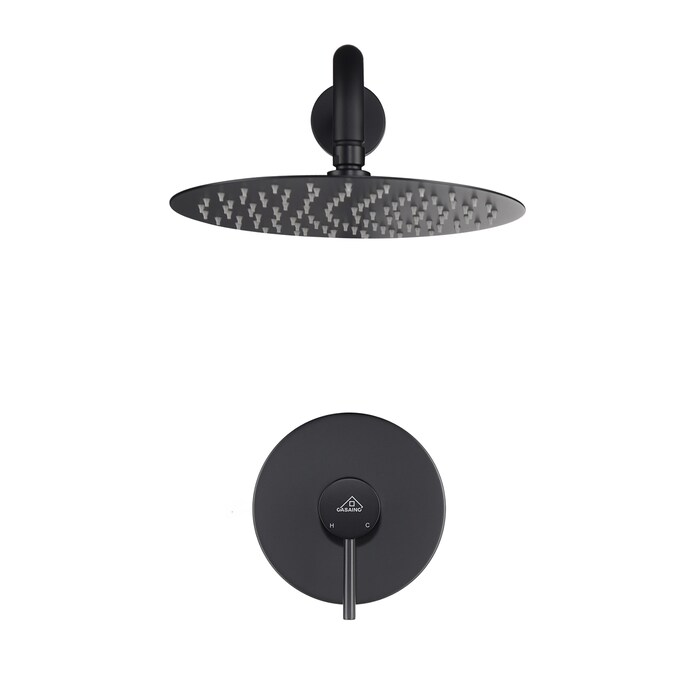 CASAINC Black 1-handle Single Function Round Shower Faucet Valve Included - Image 2