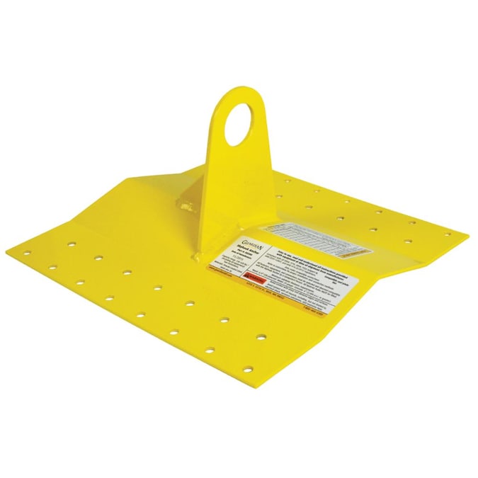 Guardian Fall Protection Metal Roof Anchor for Easy Installation, Yellow Powder-Coated Finish, Medium Size, Compatible with Horizontal Lifelines