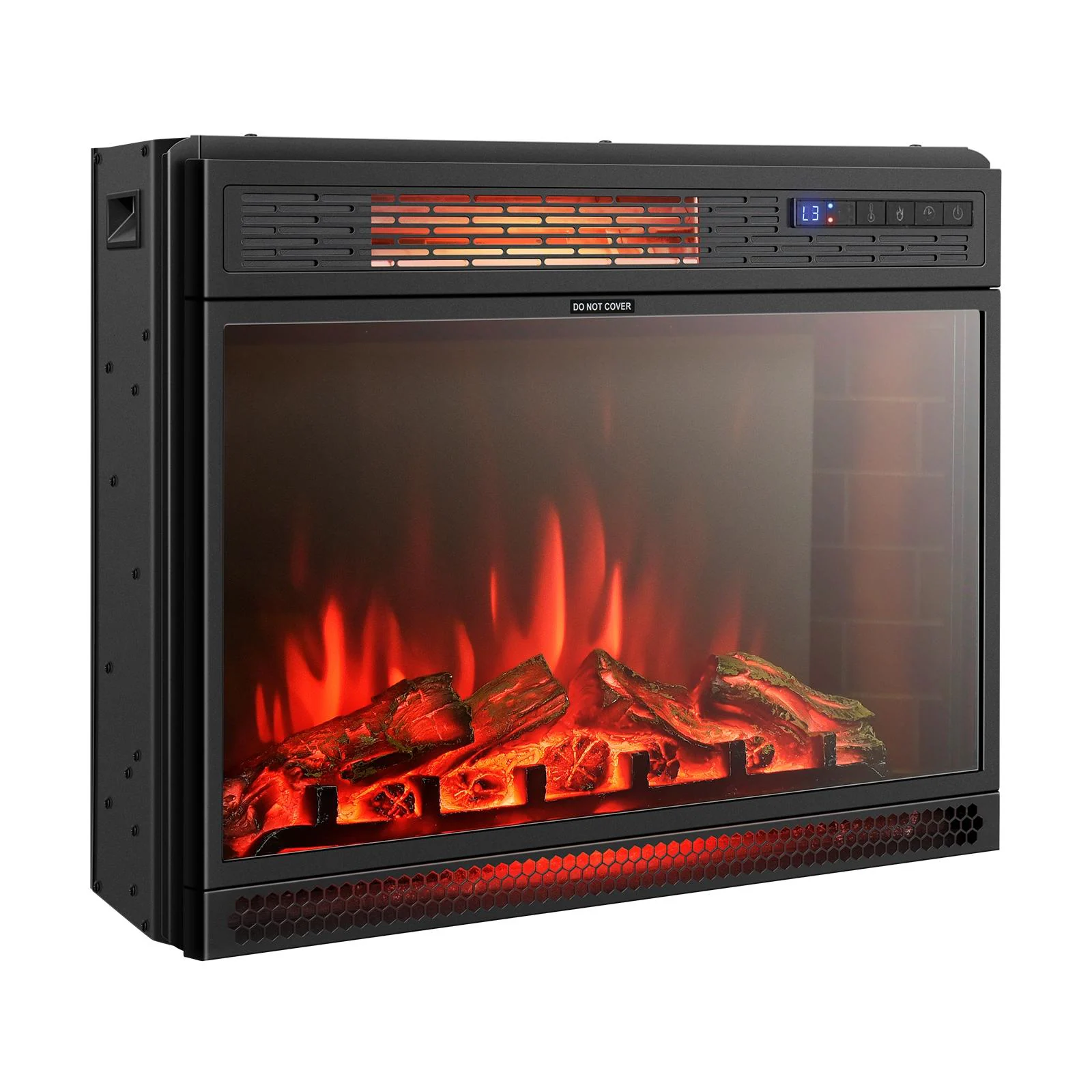25-Inches W Black Free standing Infrared quartz Corner Electric Fireplace with Remote Control Included - Image 3