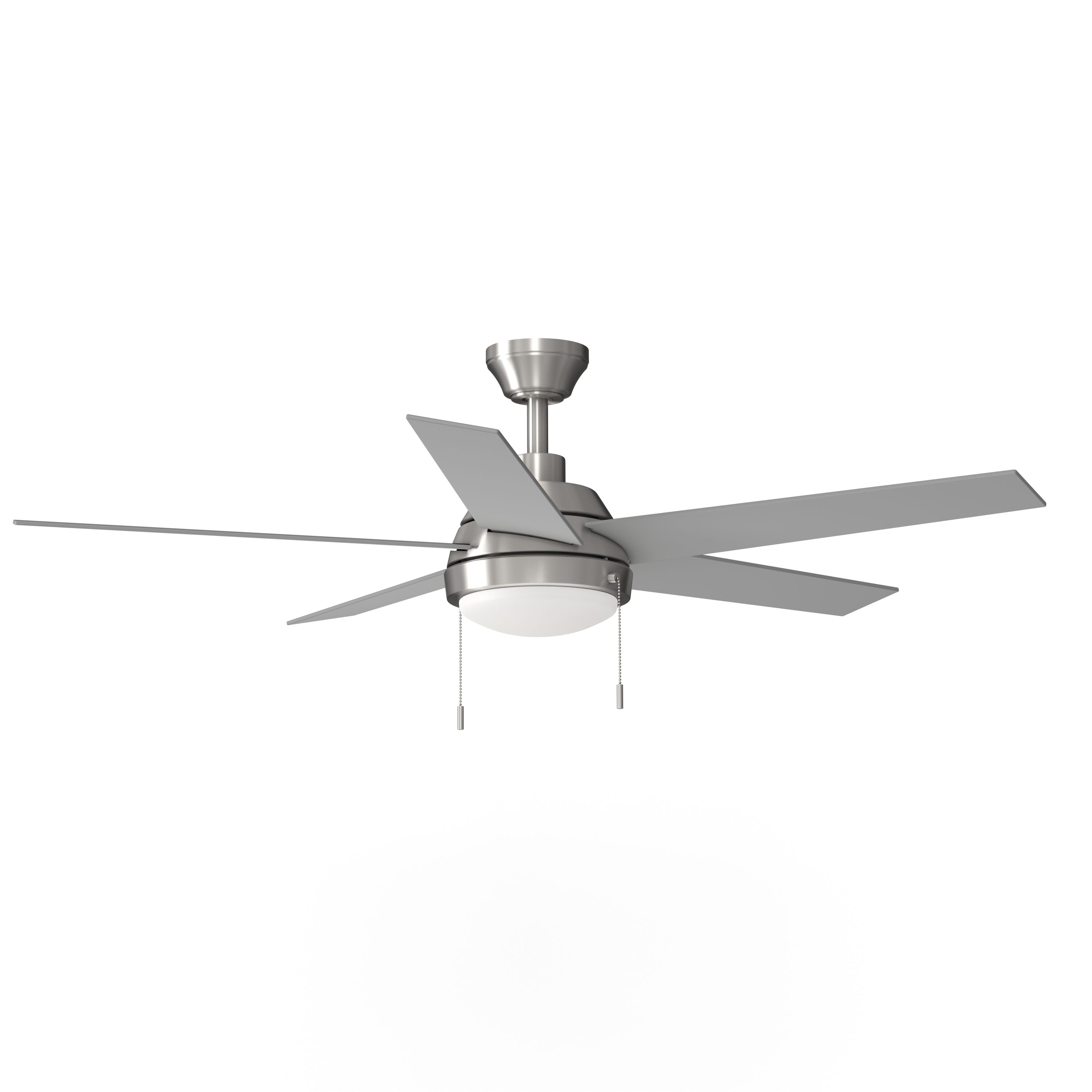 Amberwood 52-in Color-Changing Integrated LED Brushed Nickel with Walnut/Silver Blades Ceiling Fan With Light ( 5 -Blade ) - Image 5