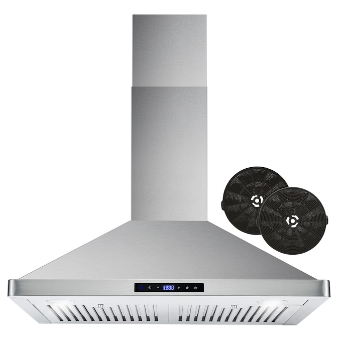 Cosmo 30-in 380-CFM Ductless Stainless Steel Wall-Mounted Range Hood with Charcoal Filter