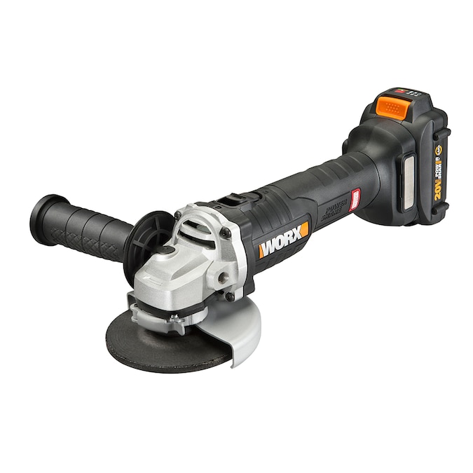 WORX Nitro Power Share 4.5-in 20-volt Sliding Switch Brushless Cordless Angle Grinder (Charger Included and 1-Battery)
