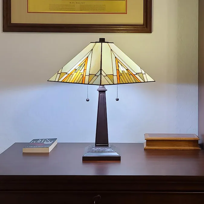 Amora Lighting 22-in Multi Table Lamp with Glass Shade