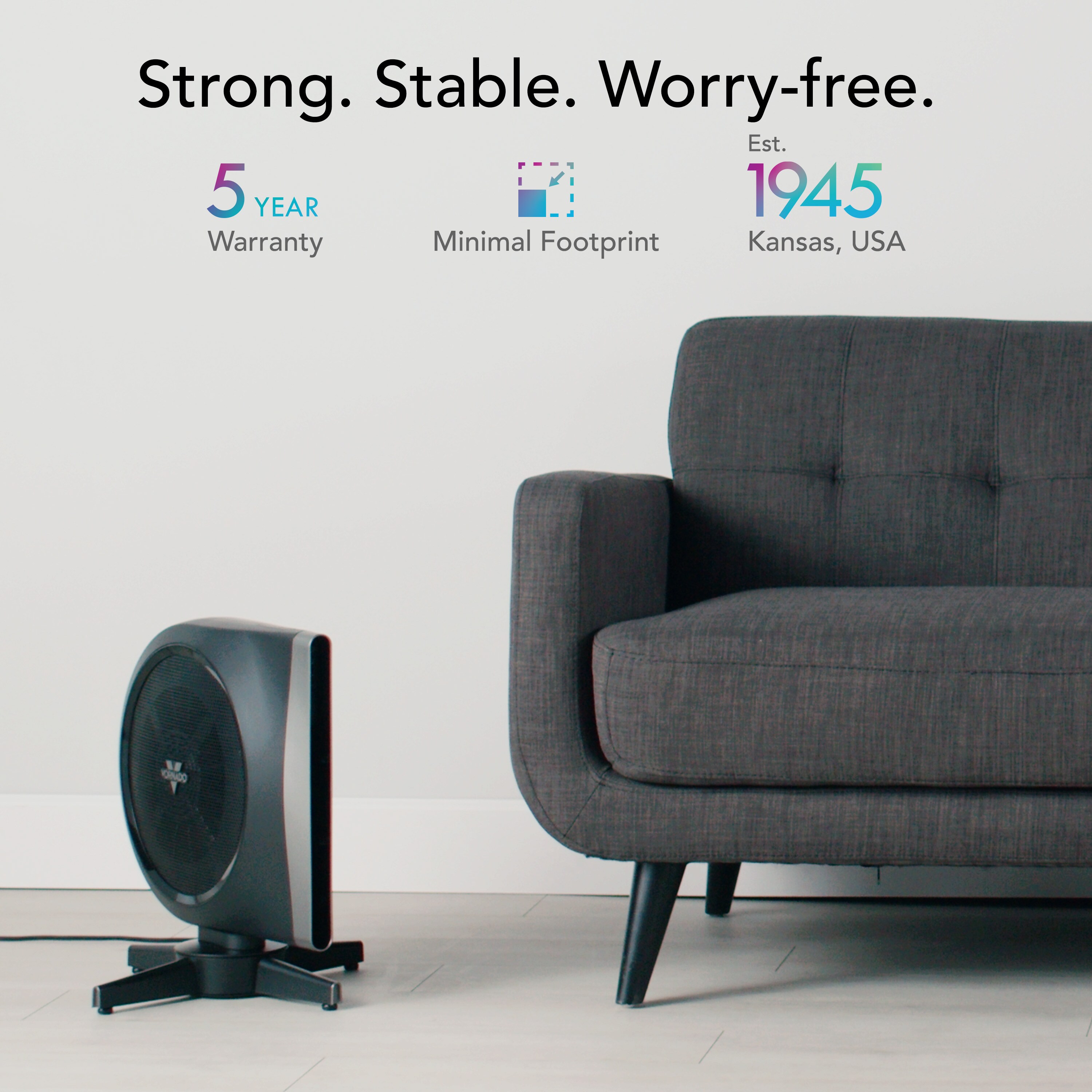 18.43-in 120 -Volt High Velocity Indoor Black Oscillating Tower Fan with Remote Battery(s) Included and - Image 5