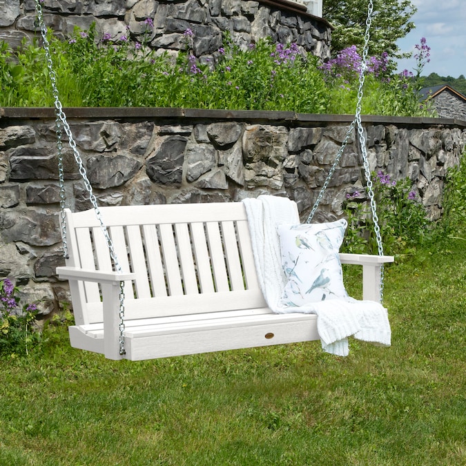 highwood The Lehigh 2-person White Recycled Plastic Outdoor Swing - Image 2