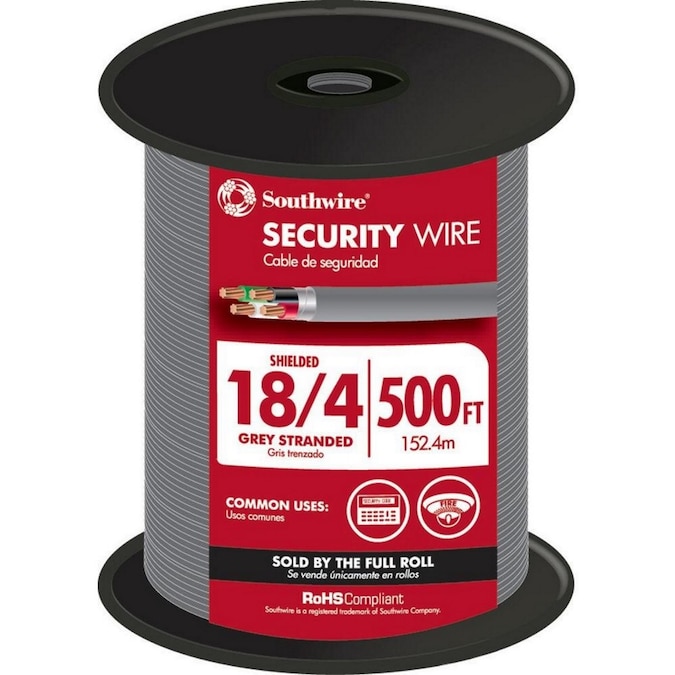Southwire 500-ft 18/4 Stranded Grey Security Cable
