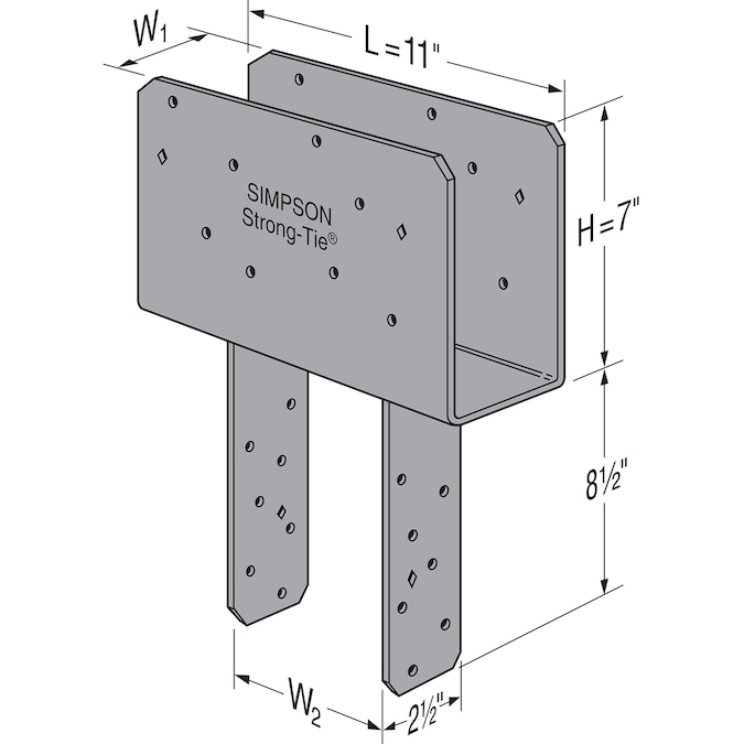 Simpson Strong-Tie CCQ 4-in x 6-in Painted Wood To Wood Column Cap - Image 2
