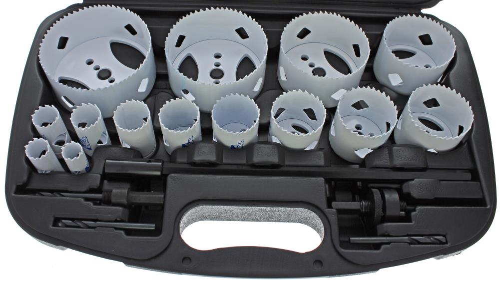 Deep Cut 4-1/2-in Carbide-tipped Arbored Adjustable Hole saw kit Set with Hard Case