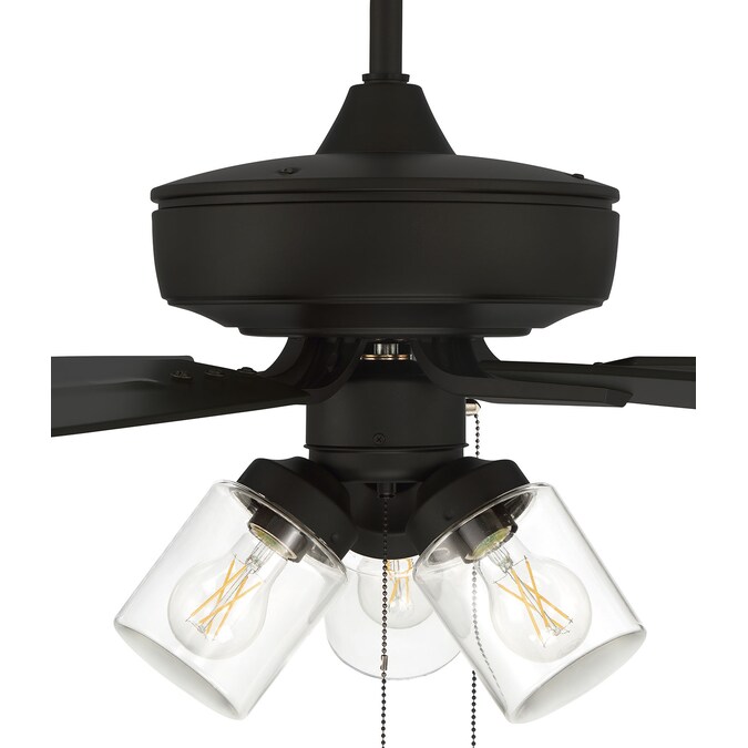 Craftmade Outdoor P104 Pro Plus Series 52-in Flat Black LED Indoor/Outdoor Downrod or Flush Mount Ceiling Fan with Light (5-Blade) - Image 5