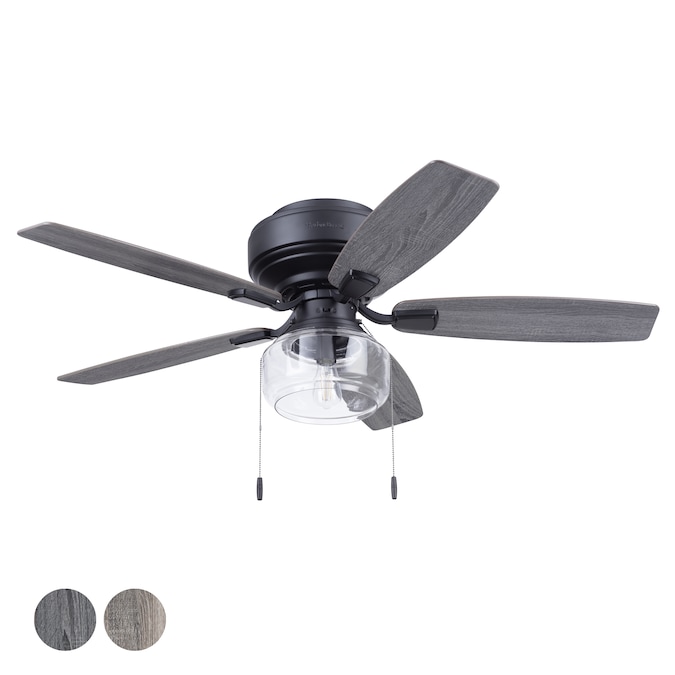 Harbor Breeze Kindleton 52-in Matte Black with Cocoa/Mocha Blades LED Indoor Flush Mount Ceiling Fan with Light (5-Blade) - Image 3