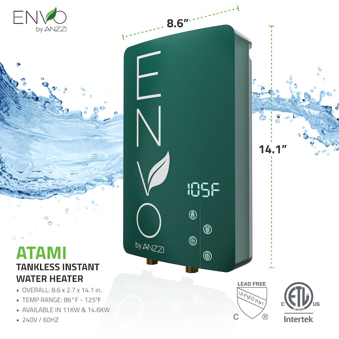 ANZZI ENVO 240-Volt 11-kW-kW 2.3-GPM Point Of Use Tankless Electric Water Heater - Image 6