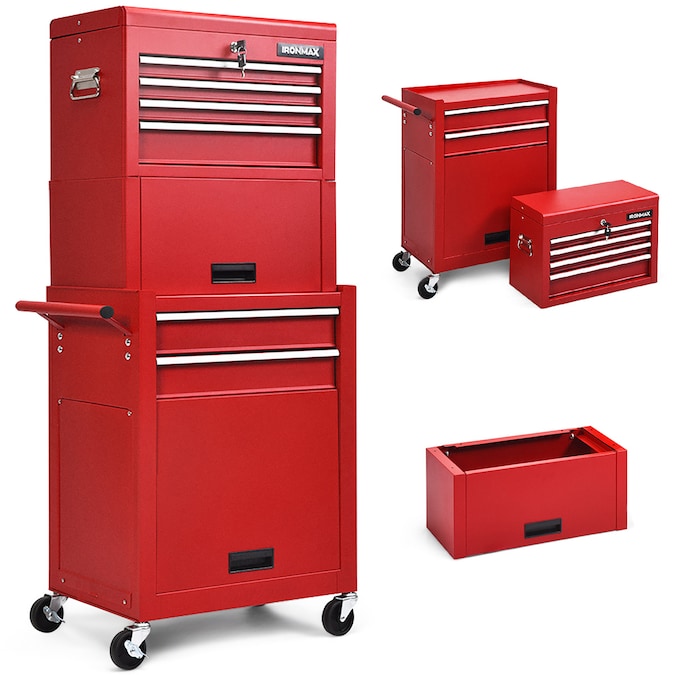 Costway 13-in W x 52-in H 6-Drawer Steel Tool Chest (Red)