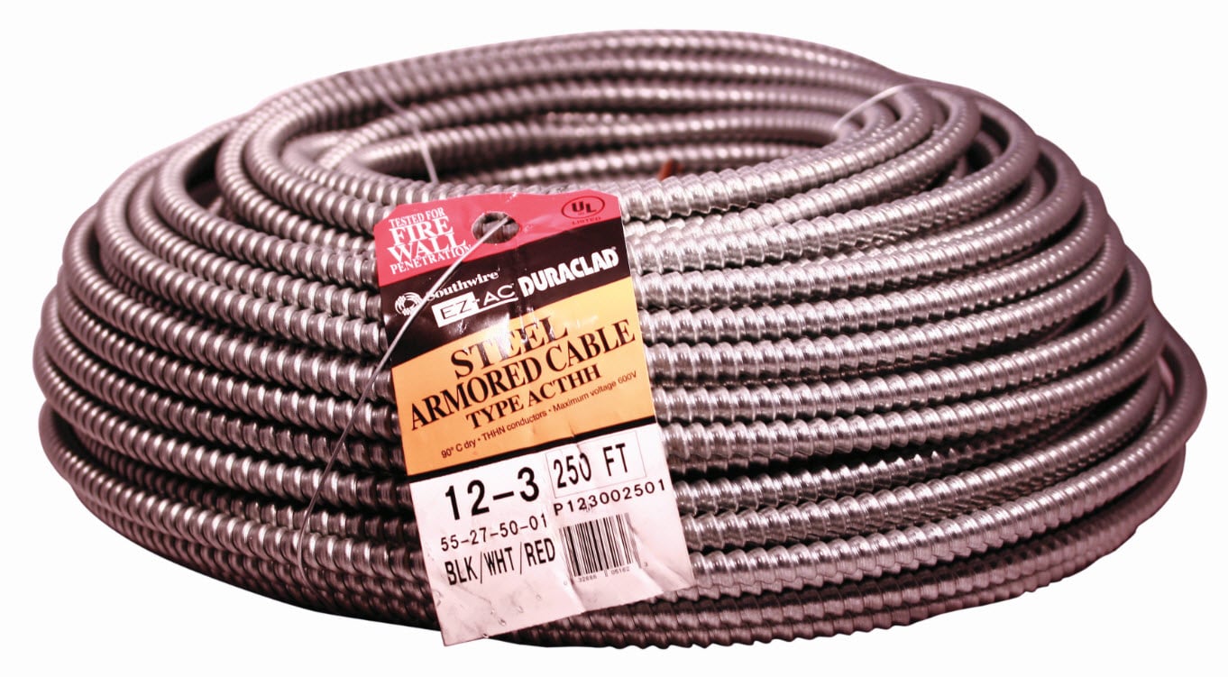 Duraclad 250-ft 12 / 3 Solid Steel BX/AC Armored Cable