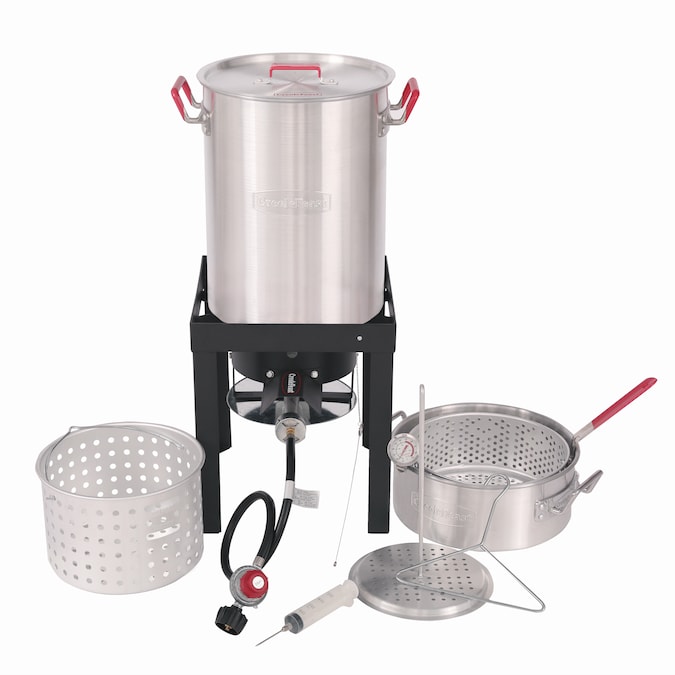 Creole Feast Premium Aluminum Propane 30-Quart 20-lb. cylinder Electronic Ignition Gas Turkey Fryer