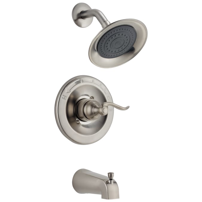 Delta Windemere Brushed Nickel 1-handle Single Function Round Bathtub and Shower Faucet Valve Included