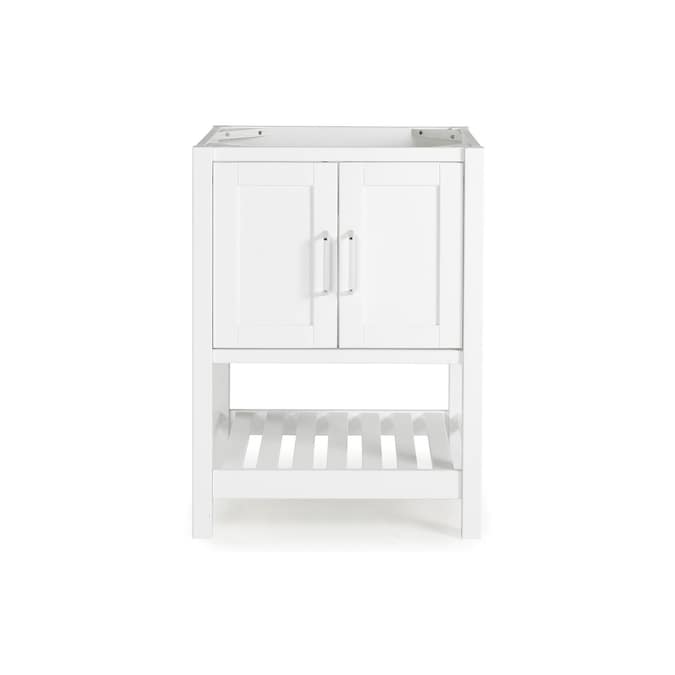 Alaterre Furniture Bennet 24-in White Bathroom Vanity Base Cabinet without Top