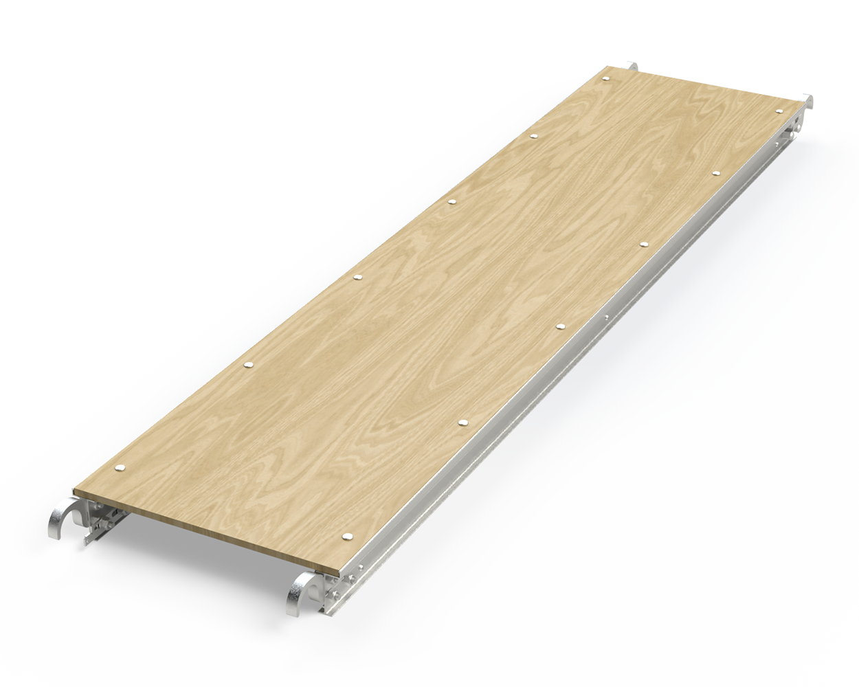 Aluminum/Wood 0.29-ft H x 1.583-ft W x 7-ft L 250-lb Capacity Scaffold Plank - Image 3