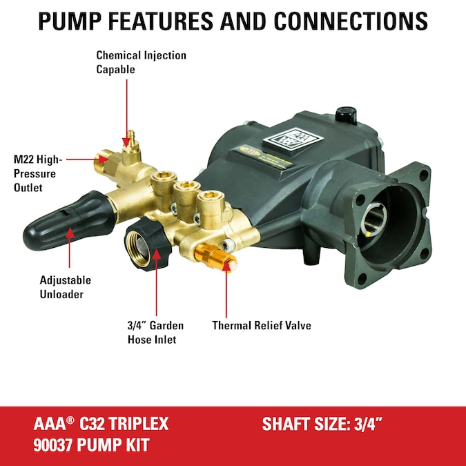 SIMPSON Aaa 3700 Psi At 2.5-GPM Industrial Triplex Plunger Pump Kit - Image 2