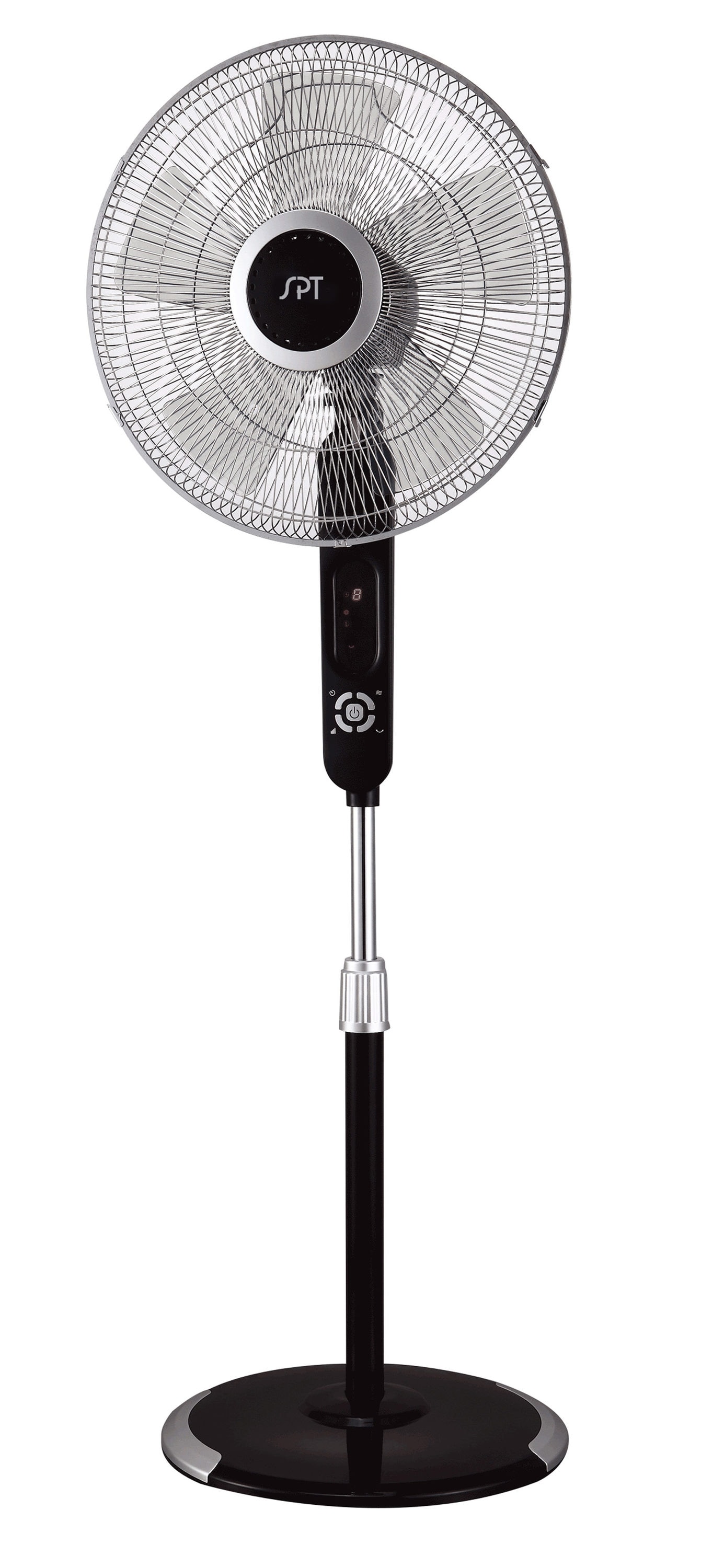 16-Inches 120 -Volt 6 -Speed Indoor Black Oscillating Pedestal Fan with Remote