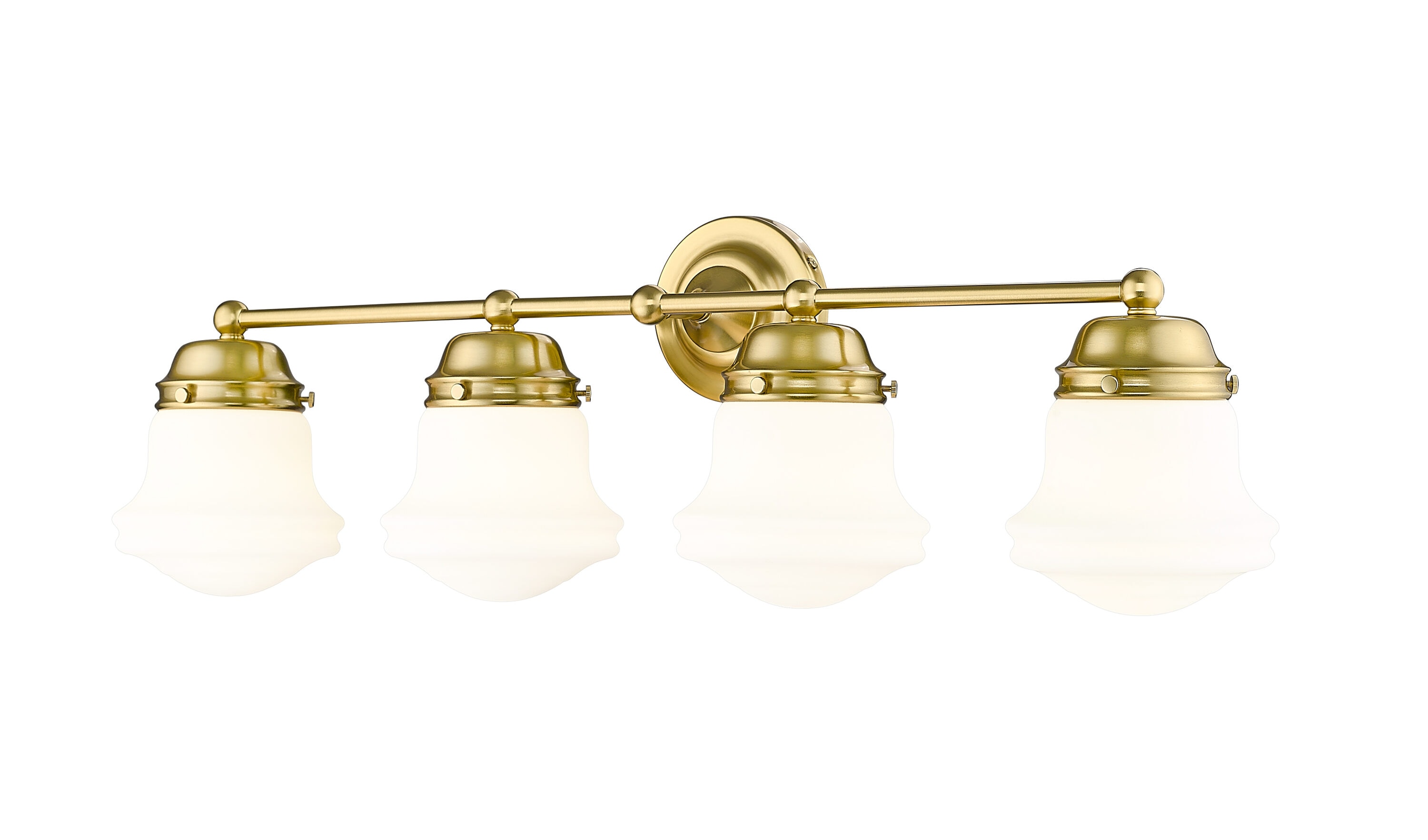 Vaughn 31.5-in 4 -Light Brushed Gold Transitional Vanity light