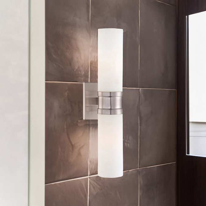 Minka Lavery Compositions 4.25-in W 2-Light Brushed Nickel Transitional Incandescent Wall Sconce