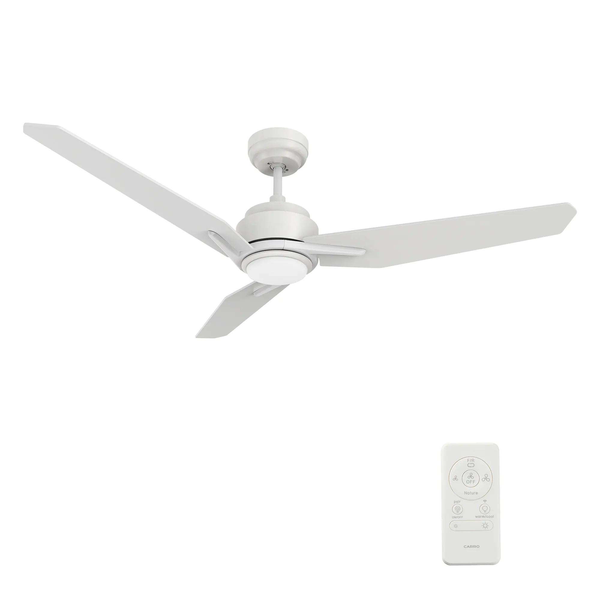 Tilbury 52-in Integrated LED Outdoor Smart White with White Blades Ceiling Fan With Light - Remote Included ( 3 -Blade )