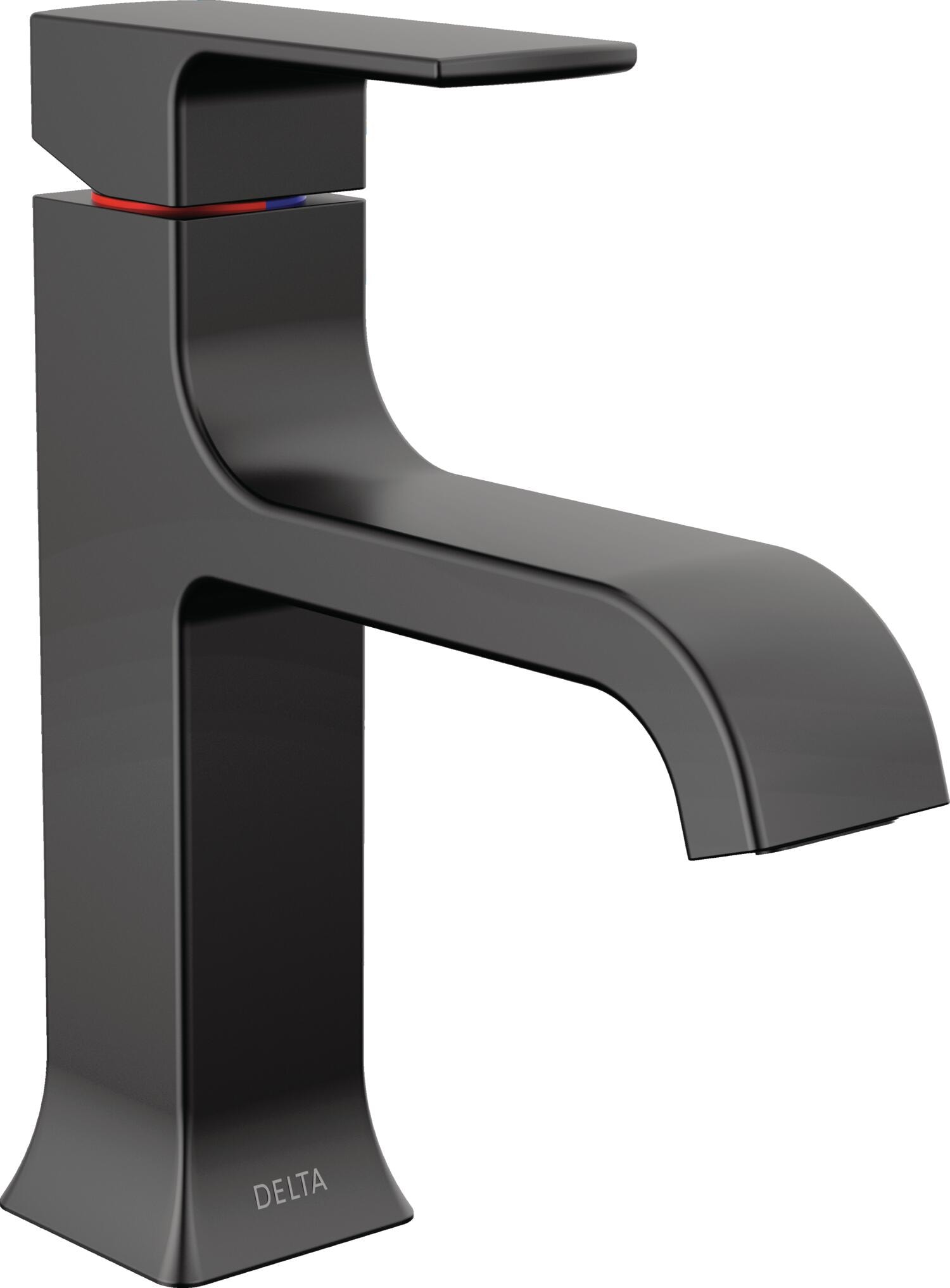 Velum Matte Black Single hole 1-handle WaterSense Low-arc Residential Handle Bathroom Sink Faucet with Drain with Deck Plate