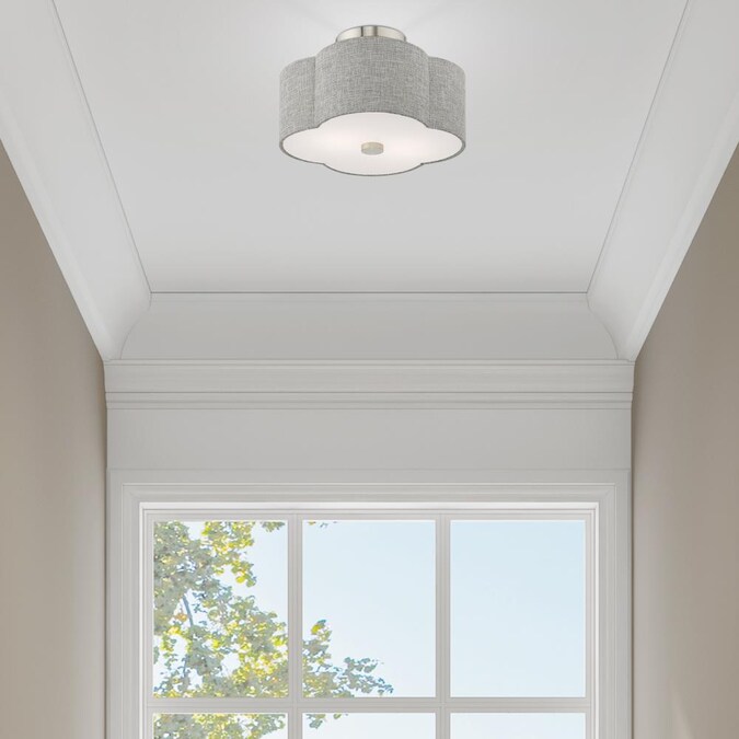 Livex Lighting Kalmar 2-Light Brushed Nickel Semi mount light - Image 9