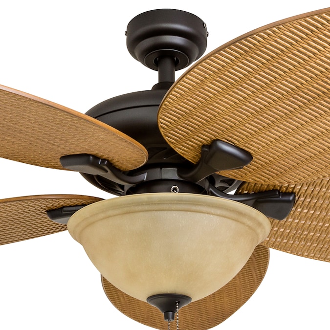 Honeywell Palm valley 52-in Bronze LED Indoor/Outdoor Downrod or Flush Mount Ceiling Fan with Light (5-Blade) - Image 4